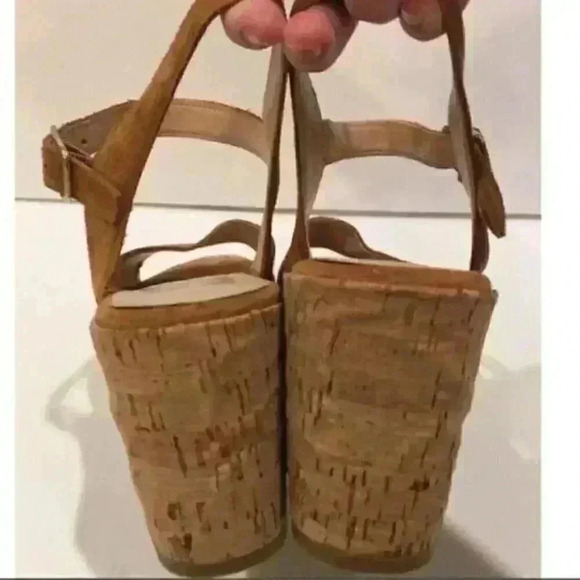 Dv dolce vita flatforms size 9.5 brown suede cork wedge retro festival platforms - Picture 3 of 10